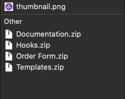 Folder structure of the Digit release zip